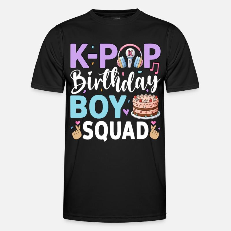 K-Pop Birthday Boy Squad - Männer Funktions-T-Shirt - Schwarz