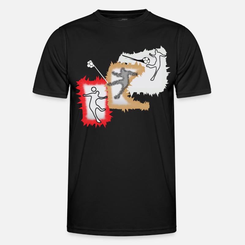 Dynamischer Ballspieler - Männer Funktions-T-Shirt - Schwarz