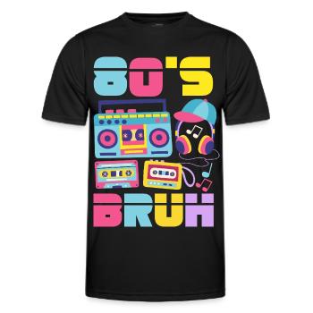 Retour rétro au design vintage des années 80 - T-shirt sport Homme - noir - Devant - AI Model Male 178 dark (178cm)