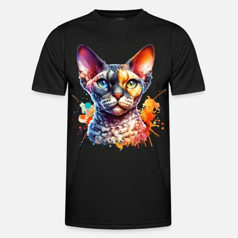 Devon Rex Motif - Men's Functional T-Shirt - black