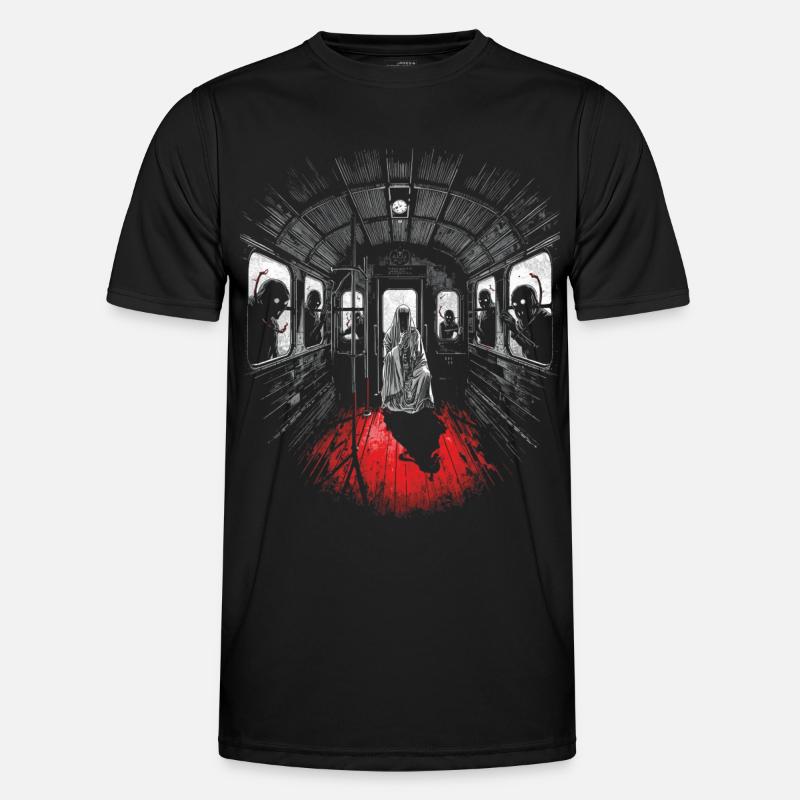Midnight passenger – Ghost train - Men's Functional T-Shirt - black