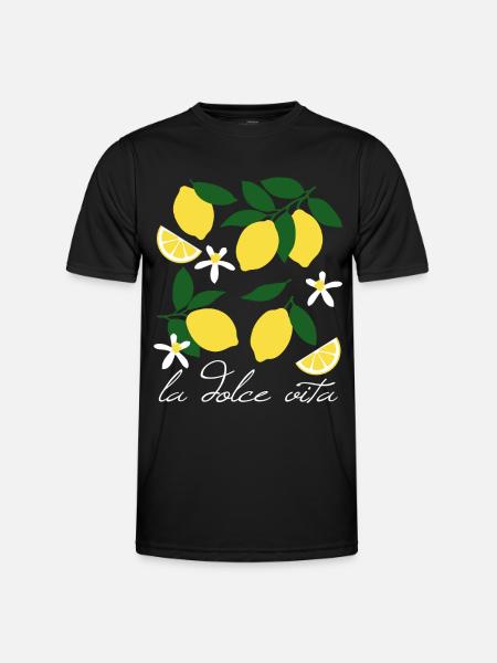 La Dolce Vita Zitronen - Männer Funktions-T-Shirt - Schwarz