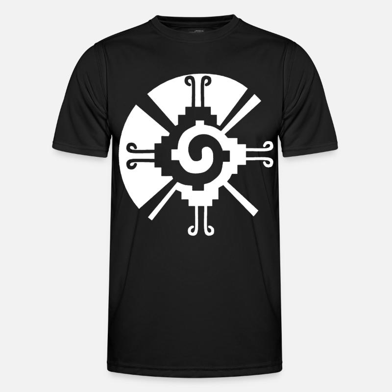 Solar Geometric Pattern (White) - Men's Functional T-Shirt - black