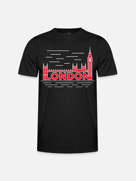 London Skyline Bold Red - Men's Functional T-Shirt - black