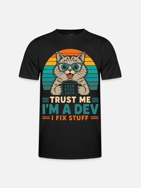 Croyez-moi, je suis développeur – programmeur chat - T-shirt sport Homme - noir
