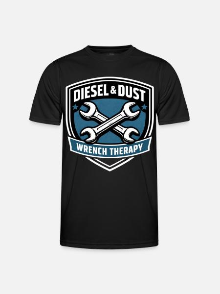 Diesel & Dust Wrench Therapy Schrauber Motiv - Männer Funktions-T-Shirt - Schwarz