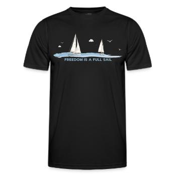 La liberté est une voile complète – la liberté de la navigation - T-shirt sport Homme - noir - Devant - AI Model Male 178 dark (178cm)