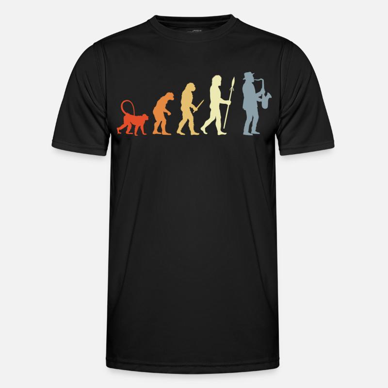 Saxophonist Evolution - Men's Functional T-Shirt - black