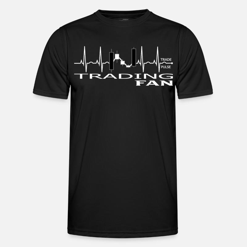 Pulse Trading Chart Design - Männer Funktions-T-Shirt - Schwarz