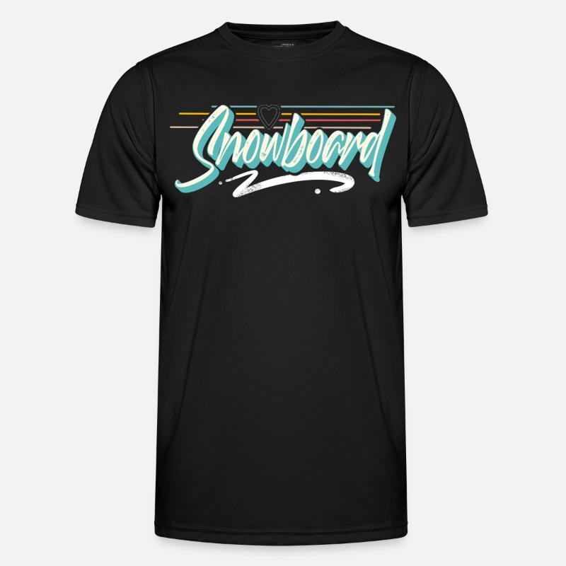 Snowboard - Männer Funktions-T-Shirt - Schwarz