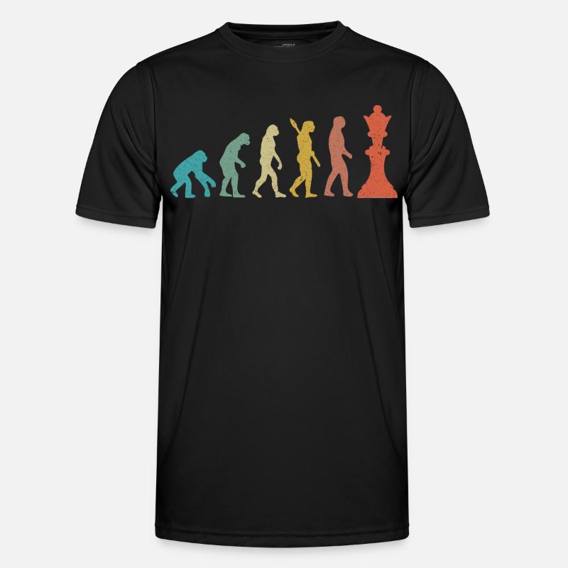 Évolution de l’Homme vers le Roi Échecs Humour T-shirt sport Homme