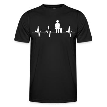 Cat Mom Cardiogram - Men's Functional T-Shirt - black - Front - AI Model Male 178 dark (178cm)