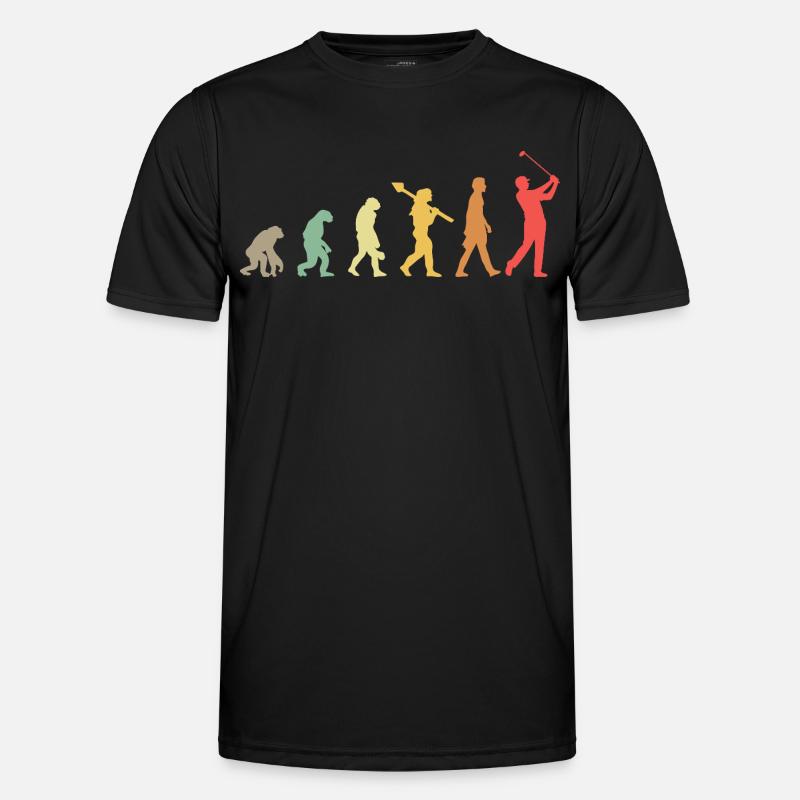 Golf Golfer Golfplatz Golfspieler Evolution - Männer Funktions-T-Shirt - Schwarz