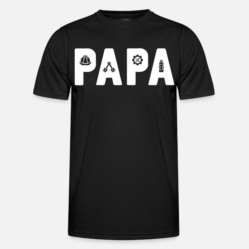 PAPA Engineer: The Mechanical Dad - Men's Functional T-Shirt - black