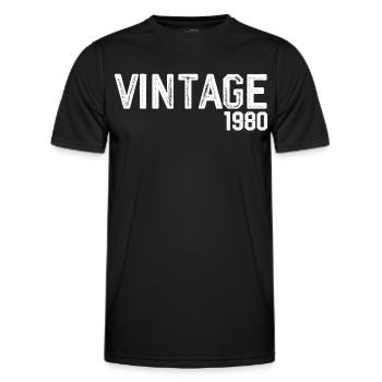 Jahrgang 1980er Jahre - Männer Funktions-T-Shirt - Schwarz - Vorne - AI Model Male 178 dark (178cm)