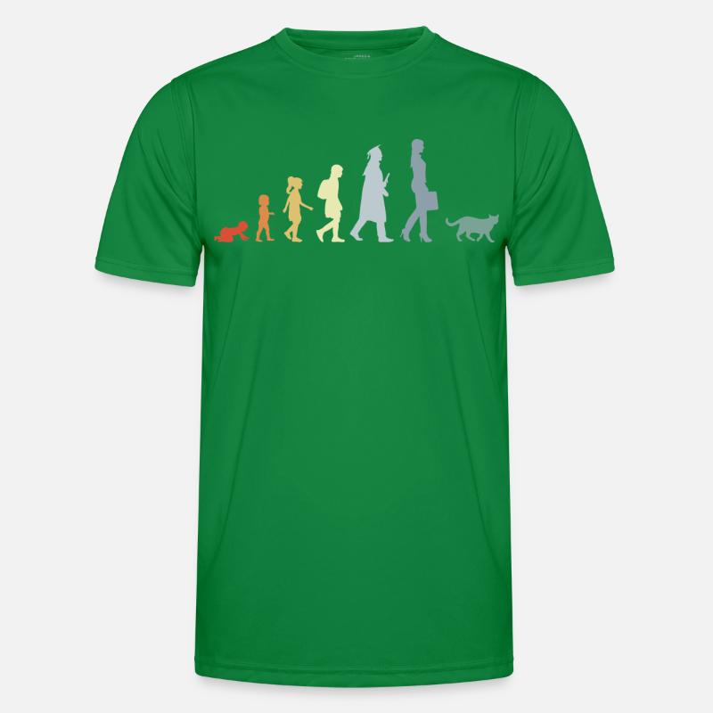 Evolution eines Katzenliebhabers Männer Funktions-T-Shirt