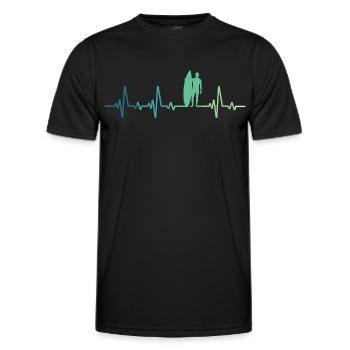 surf battement de coeur cadeau surfeur - T-shirt sport Homme - noir - Devant - AI Model Male 178 dark (178cm)