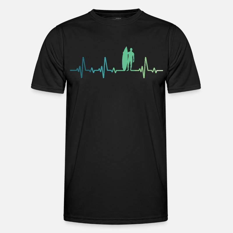 Surf-Herzschlag-Surfer-Geschenk Männer Funktions-T-Shirt