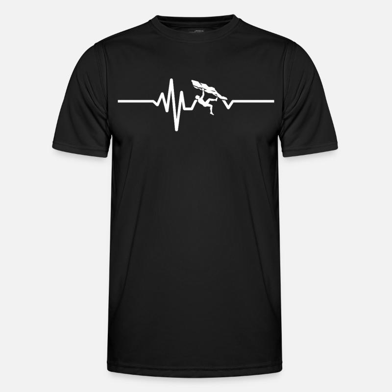 Boulder Herzschlag – Klettern ist Leidenschaft - Männer Funktions-T-Shirt - Schwarz
