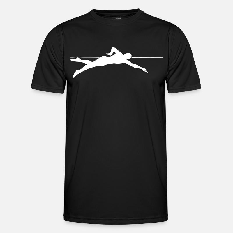 Dynamischer Sprinter Liniengrafik - Männer Funktions-T-Shirt - Schwarz
