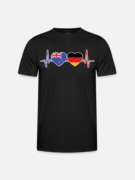 Neuseeland, Deutschland, Neuseeländerdeutsch - Männer Funktions-T-Shirt - Schwarz
