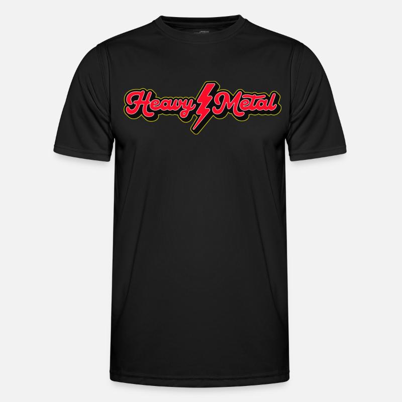 Heavy Metal Lightning Bolt Script Logo Men's Functional T-Shirt