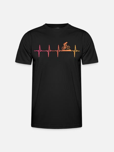 Mountain Bike Sunset Heartbeat MTB - Men's Functional T-Shirt - black