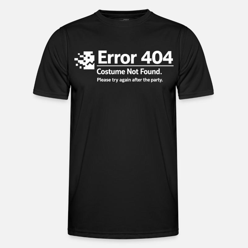 Error 404 Costume Not Found - Männer Funktions-T-Shirt - Schwarz