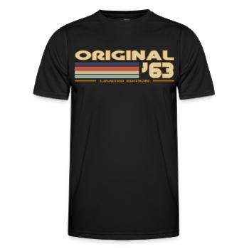 1963 - Men's Functional T-Shirt - black - Front - AI Model Male 178 dark (178cm)