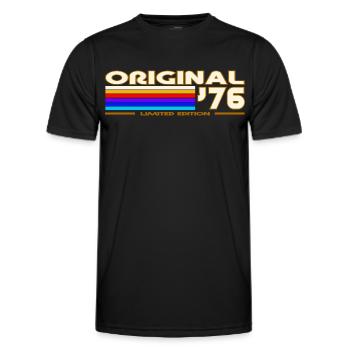 1976 - Männer Funktions-T-Shirt - Schwarz - Vorne - AI Model Male 178 dark (178cm)