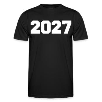 2027 - Männer Funktions-T-Shirt - Schwarz - Vorne - AI Model Male 178 dark (178cm)