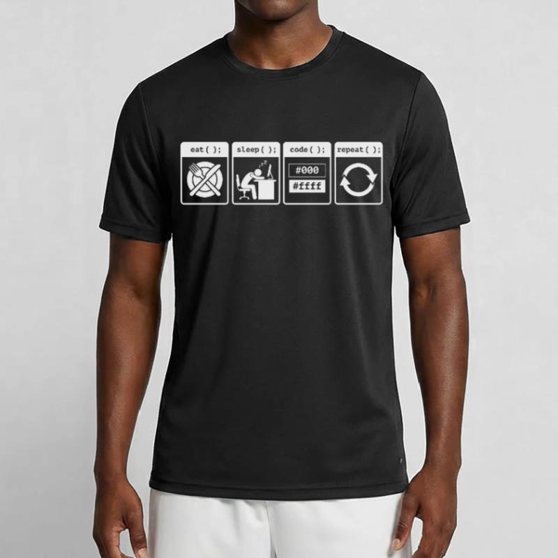 Eat Sleep Code Repeat – Coder Workflow Design Men's Functional T-Shirt