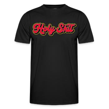 Heilige Scheiße, 3D Red Script - Männer Funktions-T-Shirt - Schwarz - Vorne - AI Model Male 178 dark (178cm)