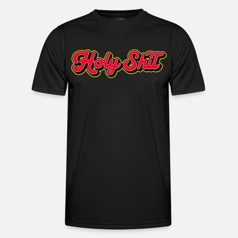 Holy Shit 3D Red Script - Men's Functional T-Shirt - black