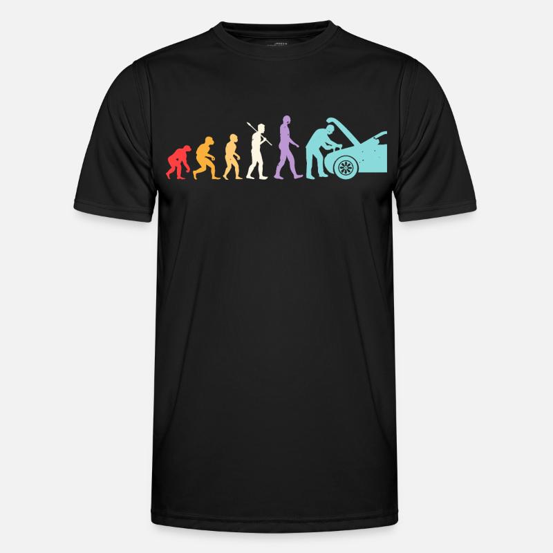 Evolution Mekaniker Humor Mekaniker Garage - Funktionsshirt til herrer - sort