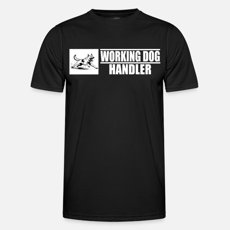 Working Dog Handler Motif - Men's Functional T-Shirt - black