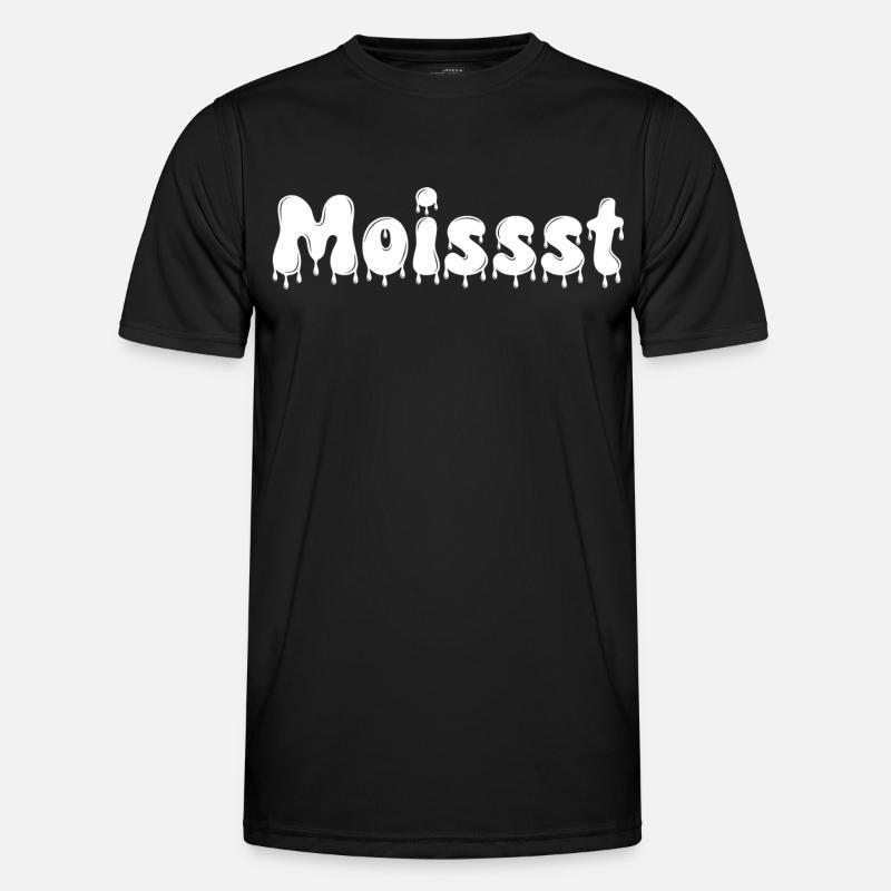 Moist Dripping Text - Men's Functional T-Shirt - black