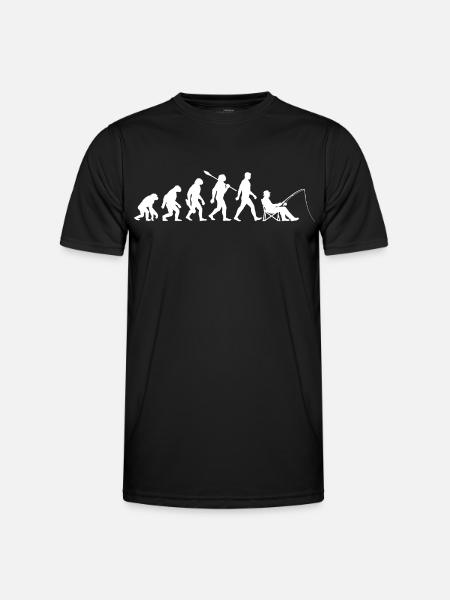 Evolution - Angler, Fishing Gift - Men's Functional T-Shirt - black