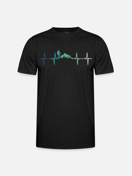 Mountain Heartbeat Hiking - Men's Functional T-Shirt - black