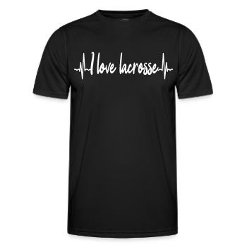 Ich liebe Lacrosse Herzschlag - Männer Funktions-T-Shirt - Schwarz - Vorne - AI Model Male 178 dark (178cm)
