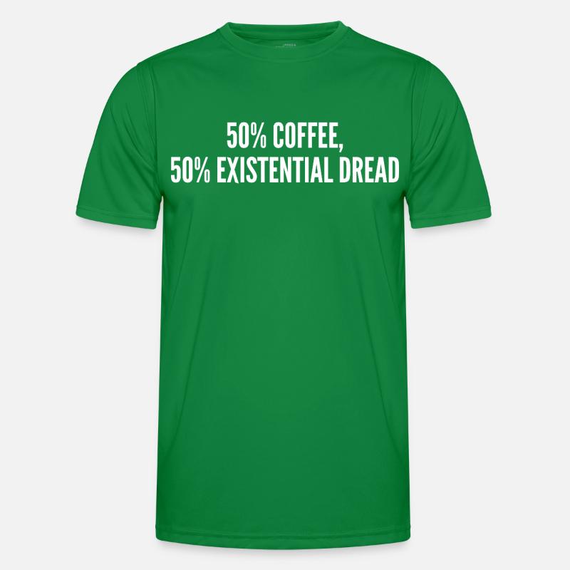 50% Kaffee 50% Existenzangst Männer Funktions-T-Shirt