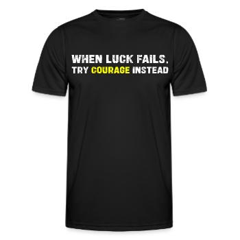 Courage Over Luck Typographie - T-shirt sport Homme - noir - Devant - AI Model Male 178 dark (178cm)