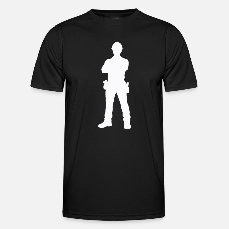 Construction Worker Construction Silhouette - Men's Functional T-Shirt - black