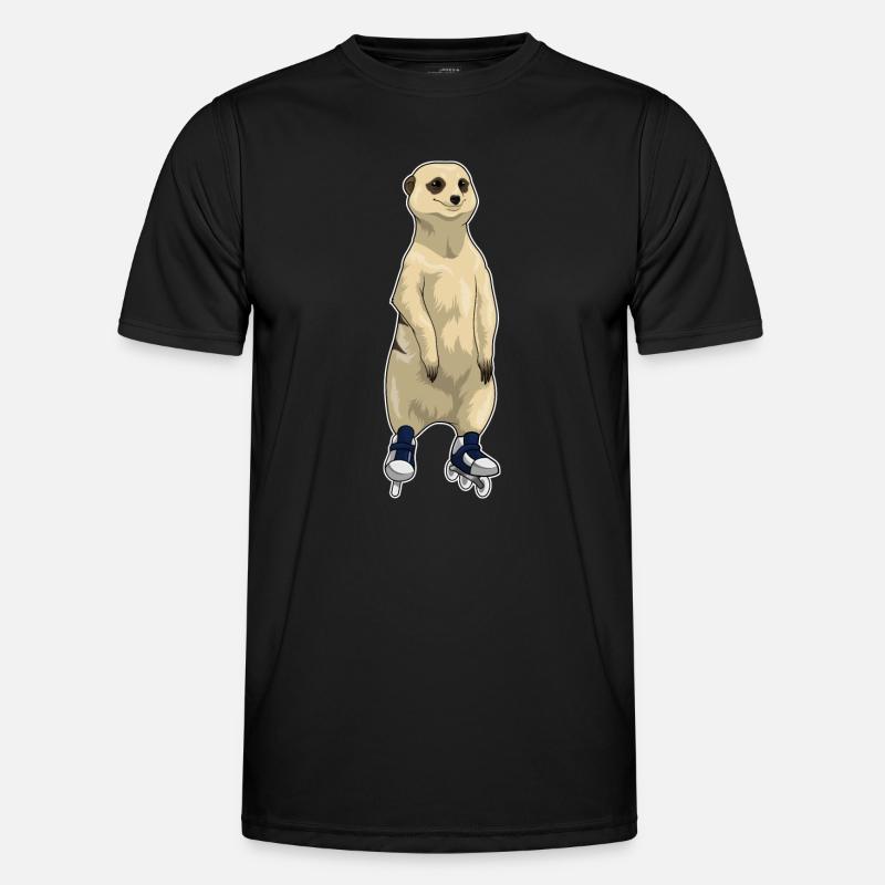 Erdmännchen Inline skating Inline skates - Männer Funktions-T-Shirt - Schwarz