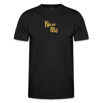 KIDS are pure GOLD - Men's Functional T-Shirt - black - Front - AI Model Male 178 dark (178cm)