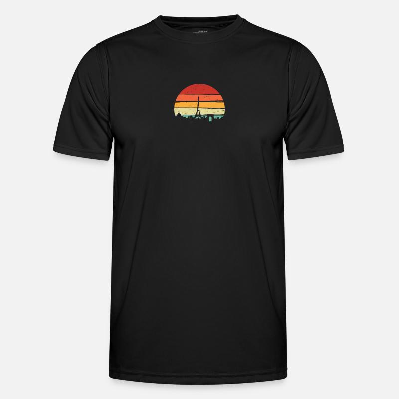 Sunset Eiffel Tower - Men's Functional T-Shirt - black