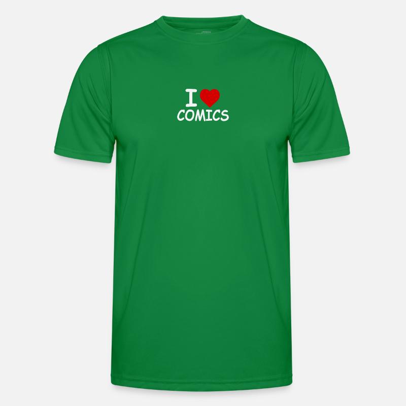 I Love Comics - Retro Bold Männer Funktions-T-Shirt