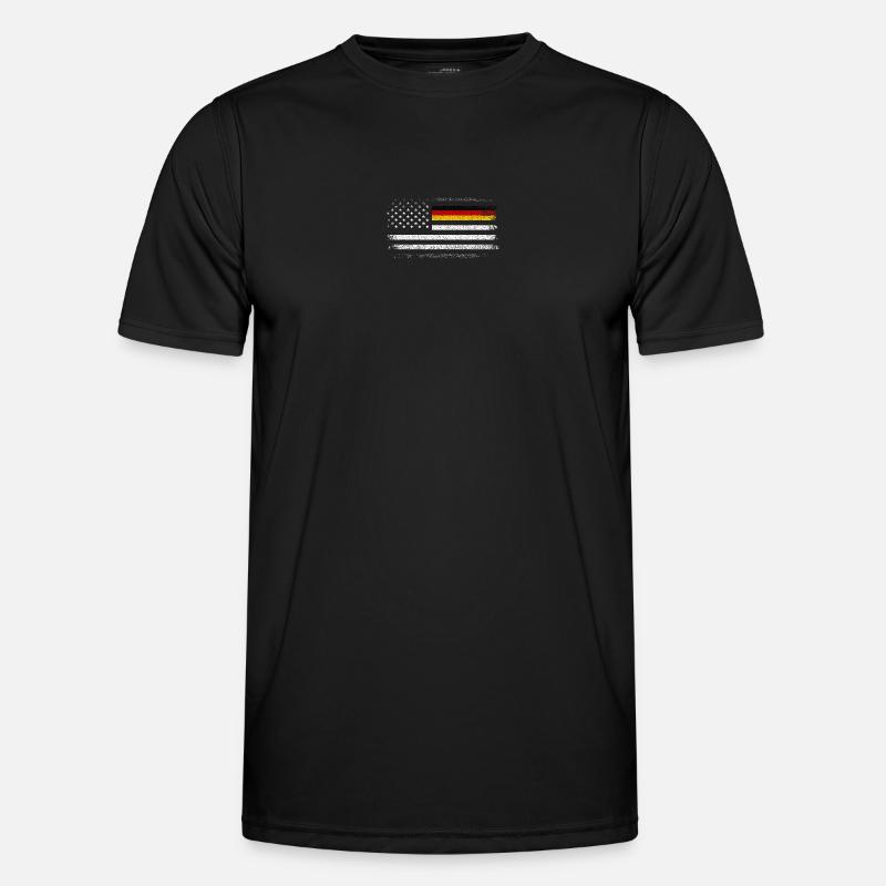 Distressed US German Flag Blend - Men's Functional T-Shirt - black