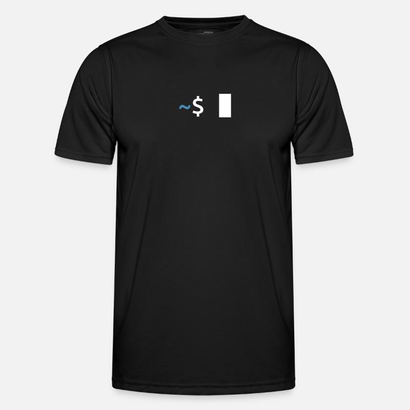 Linux Shell Command - Männer Funktions-T-Shirt - Schwarz