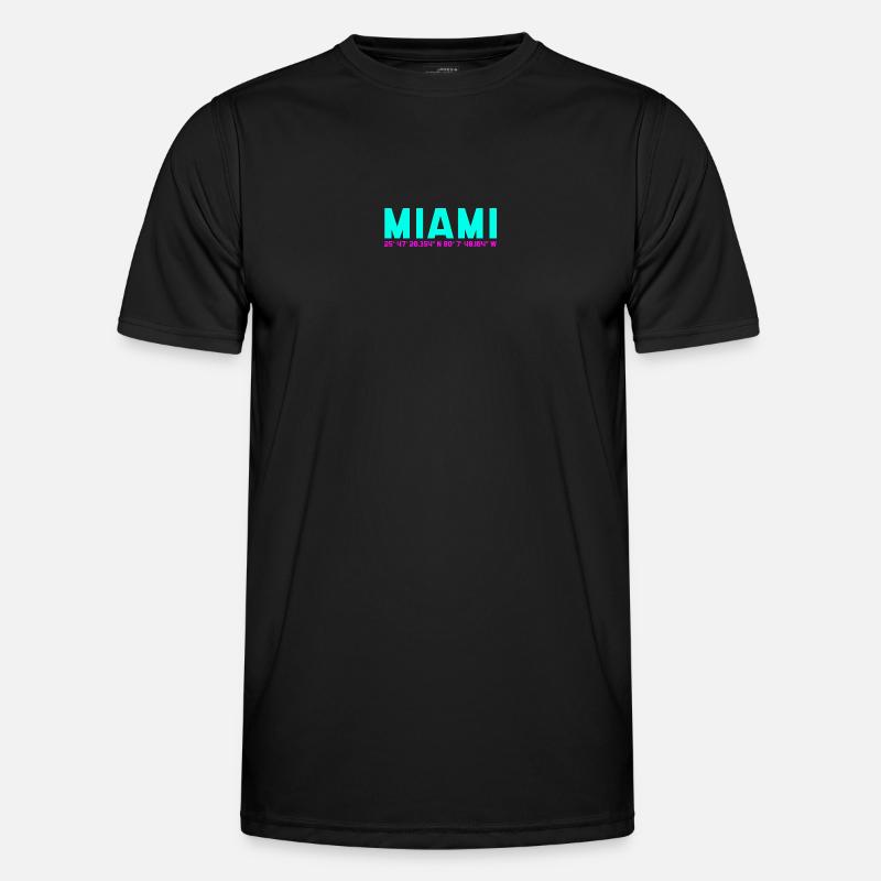 Miami Neon Coordinates - Men's Functional T-Shirt - black